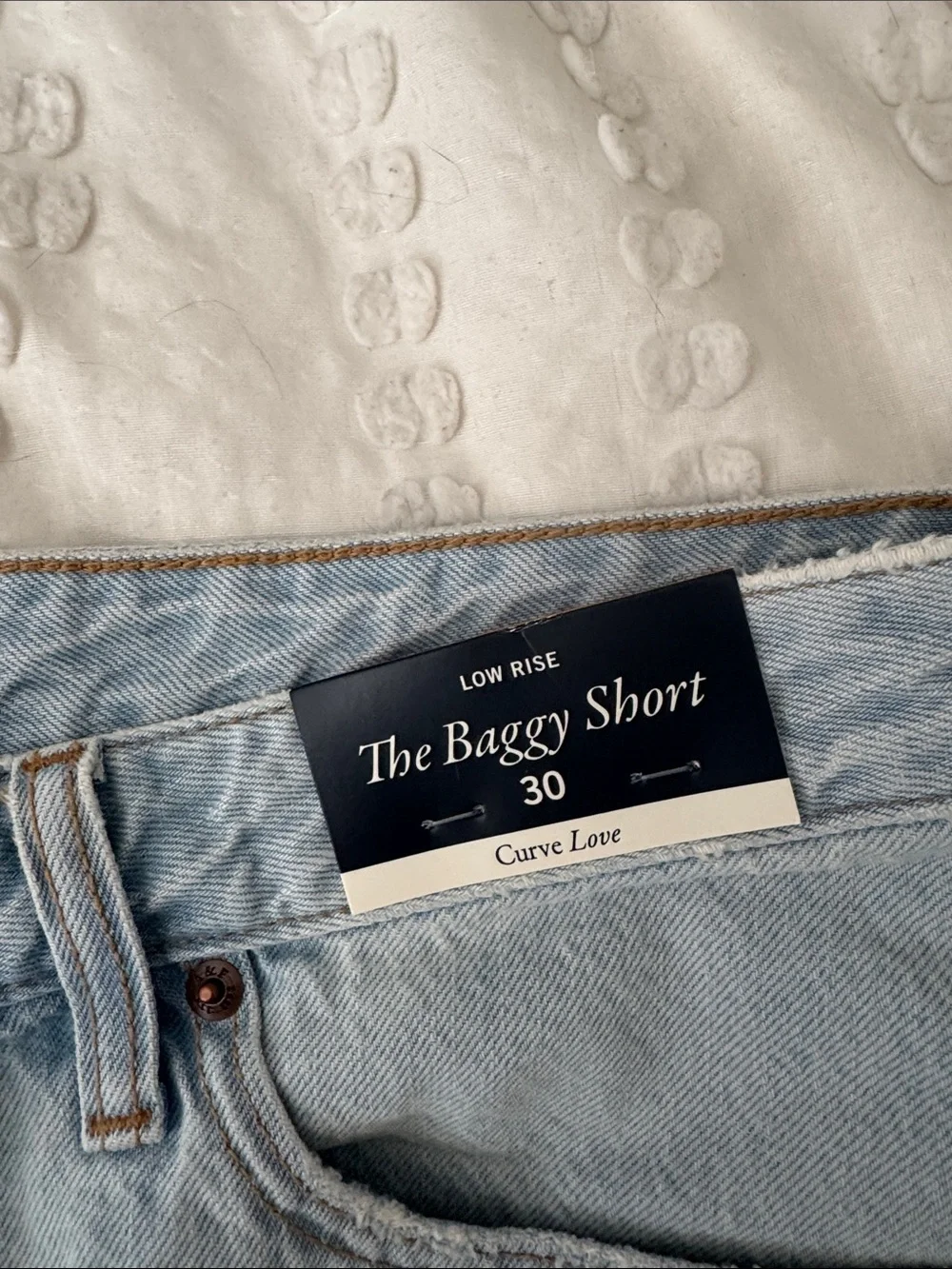 Abercrombie & Fitch Light Blue Distressed Baggy Denim Shorts